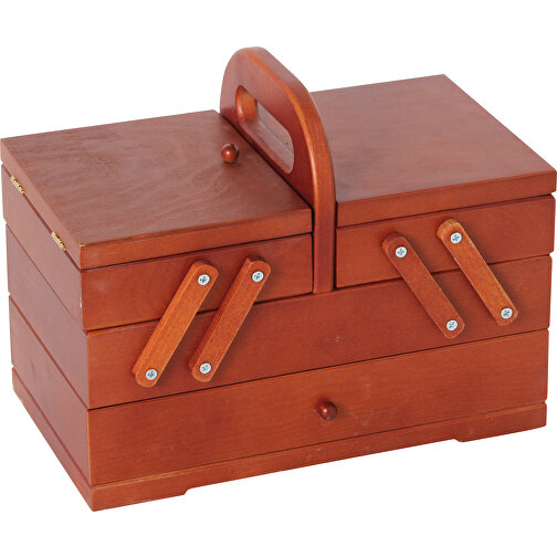 Caja de costura marrón, Imagen 1