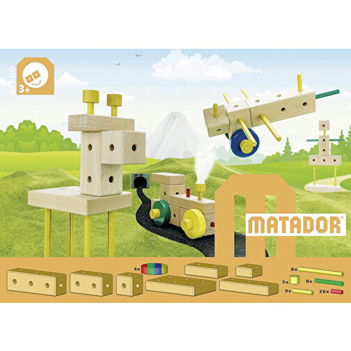 Matador Maker M070 (70 czesci) drewniany zestaw konstrukcyjny, Obraz 3