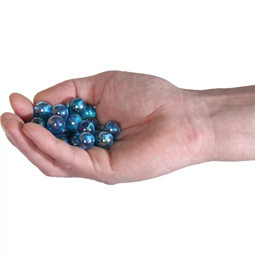 Biglie di vetro blu acqua 14 mm (circa 100 pz.), Immagine 2