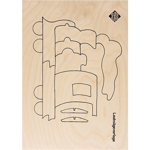 Laubsägevorlage Lokomotiv-Puzzle , , 29,50cm x 0,30cm x 20,70cm (Länge x Höhe x Breite), Bild 2