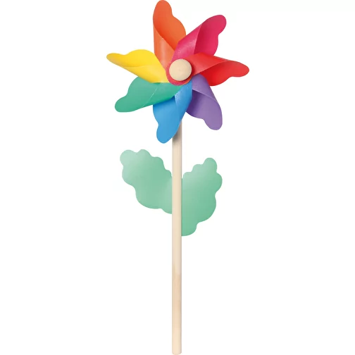 Moulin à vent fleur multicolore D11 cm, Image 1