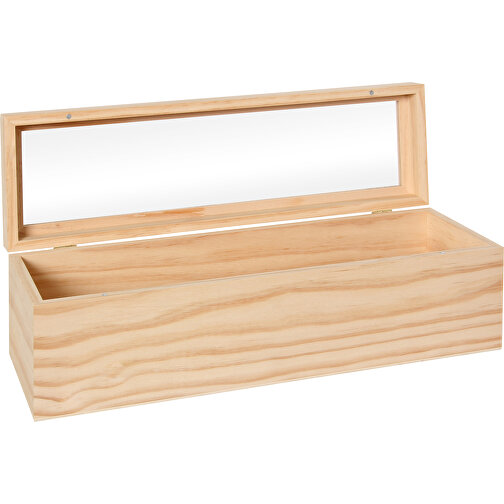 Boîte en bois avec couvercle en verre 36x11x11 cm, Image 2