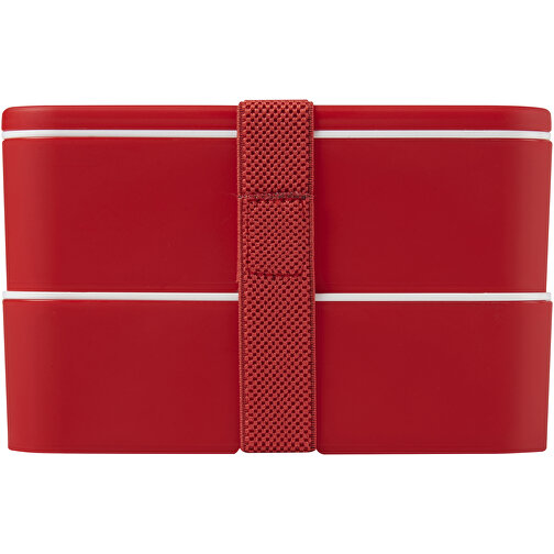 MIYO Doppel-Lunchbox , rot / rot / rot, PP Kunststoff, 18,00cm x 11,30cm x 11,00cm (Länge x Höhe x Breite), Bild 4