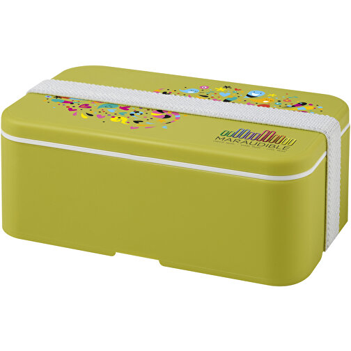 MIYO Lunchbox , limone / weiss, PP Kunststoff, 18,00cm x 6,00cm x 11,00cm (Länge x Höhe x Breite), Bild 2