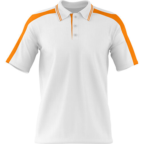 Poloshirt Individuell Gestaltbar , weiss / gelborange, 200gsm Poly / Cotton Pique, XS, 60,00cm x 40,00cm (Höhe x Breite), Bild 1
