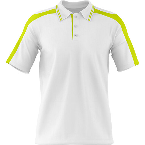 Poloshirt Individuell Gestaltbar , weiß / hellgrün, 200gsm Poly / Cotton Pique, XL, 76,00cm x 59,00cm (Höhe x Breite), Bild 1