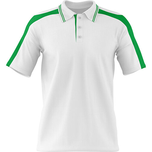 Poloshirt Individuell Gestaltbar , weiss / grün, 200gsm Poly / Cotton Pique, XL, 76,00cm x 59,00cm (Höhe x Breite), Bild 1