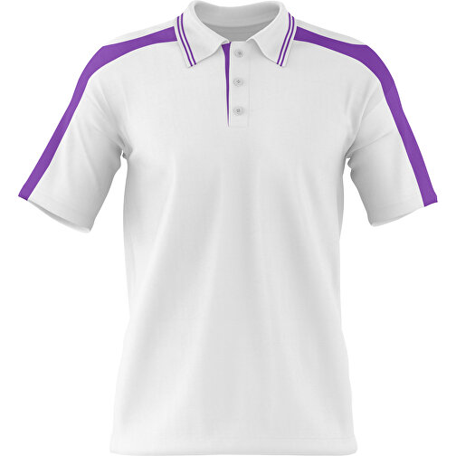 Poloshirt Individuell Gestaltbar , weiß / lavendellila, 200gsm Poly / Cotton Pique, L, 73,50cm x 54,00cm (Höhe x Breite), Bild 1