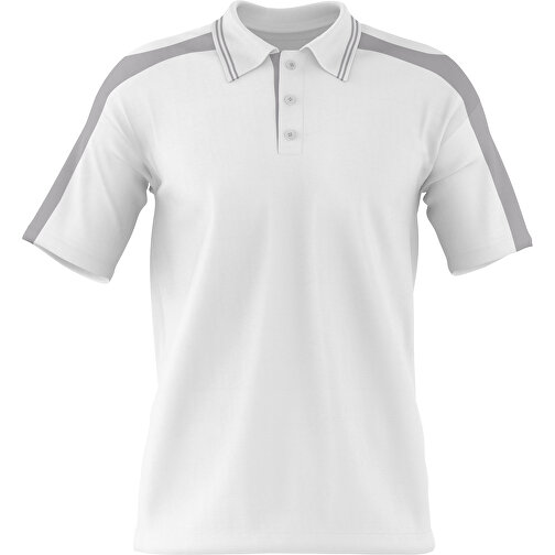 Poloshirt Individuell Gestaltbar , weiß / hellgrau, 200gsm Poly / Cotton Pique, 3XL, 81,00cm x 66,00cm (Höhe x Breite), Bild 1