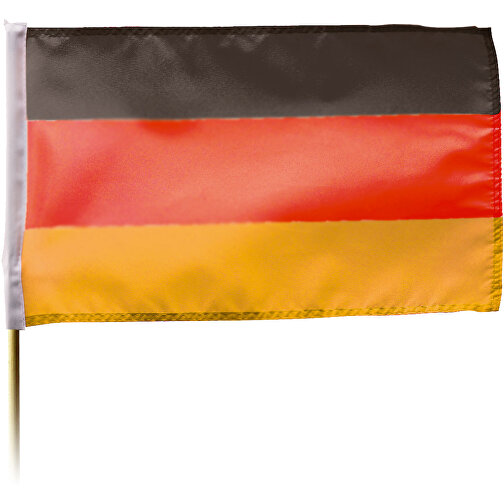 Fahne 'Holzstab' , Deutschland-Farben, Textil, 60,00cm x 0,10cm x 30,00cm (Länge x Höhe x Breite), Bild 1