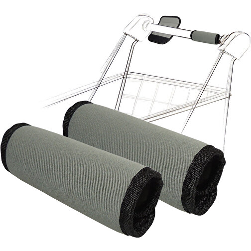 Einkaufswagenschutz Set , grau, Kunststoff, 16,00cm x 13,00cm (Länge x Breite), Bild 1