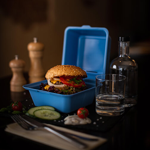 Burgerbox 'ToGo' , behagliches blau, Kunststoff, 15,70cm x 10,40cm x 15,70cm (Länge x Höhe x Breite), Bild 5