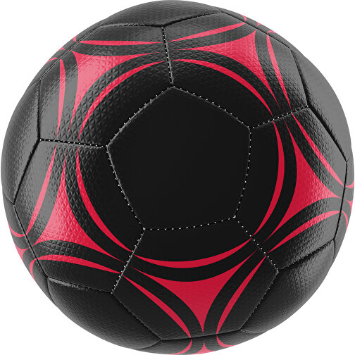 Fußball Platinum 32-Panel-Matchball - Individuell Bedruckt Und Handgnäht , schwarz / ampelrot, PU, 4-lagig, , Bild 1