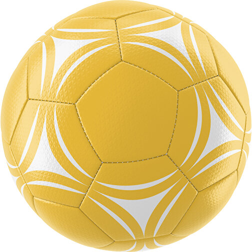 Fußball Platinum 30-Panel-Matchball - Individuell Bedruckt Und Handgenäht , goldgelb / weiß, PU, 4-lagig, , Bild 1