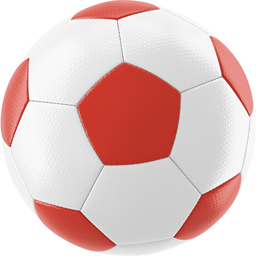 Fußball Platinum 32-Panel-Matchball - Individuell Bedruckt Und Handgenäht , weiß / rot, PU, 4-lagig, , Bild 1