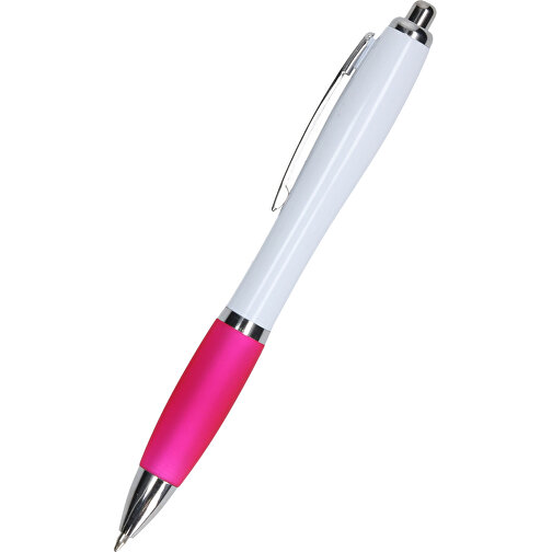 Kugelschreiber 'Yuma' , weiss/pink, Kunststoff, 14,10cm (Höhe), Bild 1