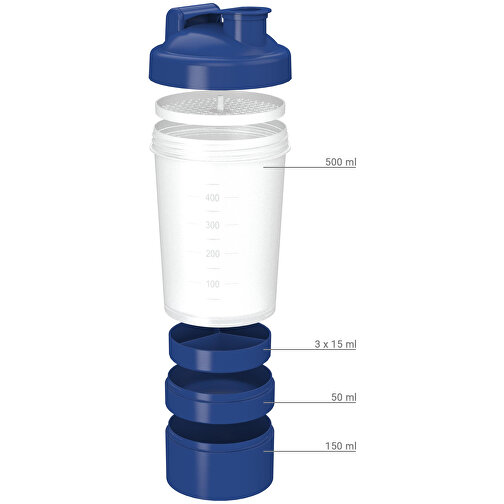 Shaker 'Protein', Pro 2+, 0,40 L , transparent/weiss, Kunststoff, 22,80cm (Höhe), Bild 2