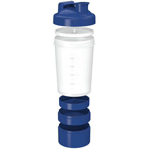 Shaker 'Protein', Pro 2+, 0,40 L , transparent/weiss, Kunststoff, 22,80cm (Höhe), Bild 4