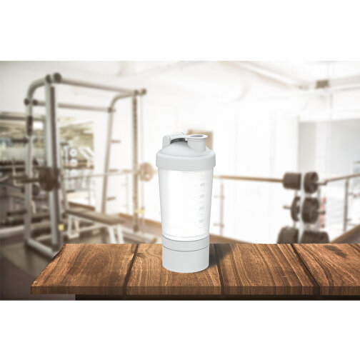 Shaker 'Protein', Pro 2, 0,40 L , transparent/weiß, Kunststoff, 22,80cm (Höhe), Bild 5
