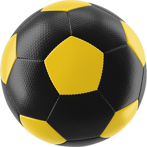 Fußball Platinum 32-Panel-Matchball - Individuell Bedruckt Und Handgenäht , schwarz / sonnengelb, PU, 4-lagig, , Bild 1