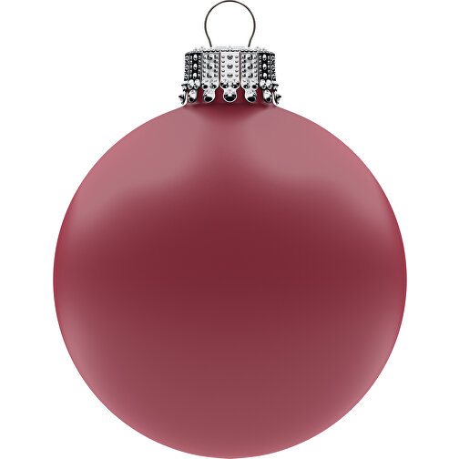 Bola de árbol de Navidad mediana de 66 mm, corona plateada, mate, Imagen 1