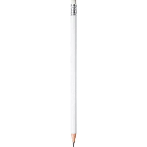 STAEDTLER Bleistift Hexagonal Mit Radiertip , Staedtler, weiß, Holz, 18,70cm x 0,80cm x 0,80cm (Länge x Höhe x Breite), Bild 1