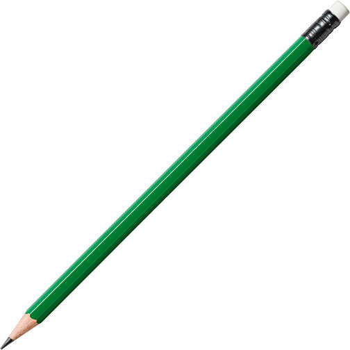 STAEDTLER Bleistift Hexagonal Mit Radiertip , Staedtler, grün, Holz, 18,70cm x 0,80cm x 0,80cm (Länge x Höhe x Breite), Bild 2