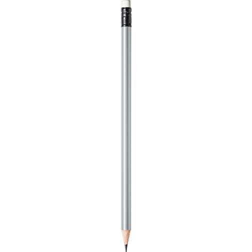 STAEDTLER Bleistift Rund Mit Radiertip , Staedtler, silber, Holz, 18,70cm x 0,80cm x 0,80cm (Länge x Höhe x Breite), Bild 1