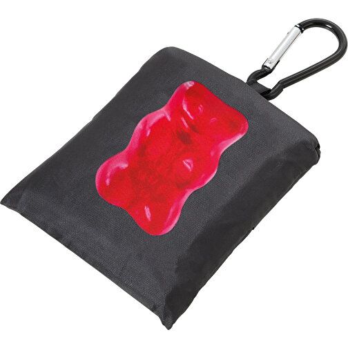 TROIKA Schlüsselanhänger HARIBO HAPPY SHOPPING BAG , Troika, rot, schwarz, Aluminium, rPET, 49,50cm x 0,30cm x 32,00cm (Länge x Höhe x Breite), Bild 1
