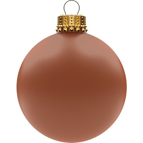 Bola de árbol de Navidad mediana de 66 mm, corona dorada, mate, Imagen 1