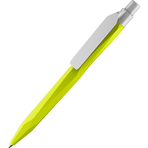 Prodir QS20 PMP-P Clip Flat Druckkugelschreiber , Prodir, gelbgrün grau, Kunststoff, 14,10cm x 1,60cm (Länge x Breite), Bild 1