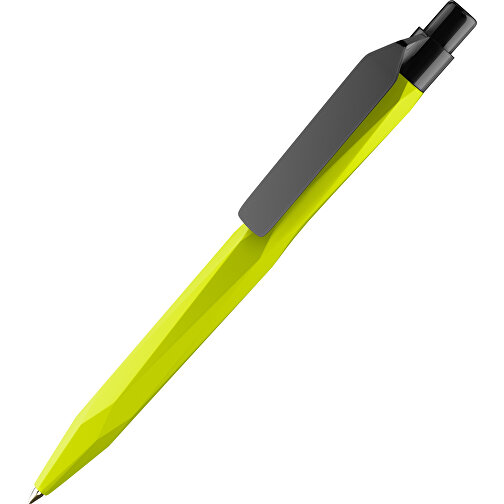 Prodir QS20 PMP-P Clip Flat Druckkugelschreiber , Prodir, gelbgrün schwarz, Kunststoff, 14,10cm x 1,60cm (Länge x Breite), Bild 1