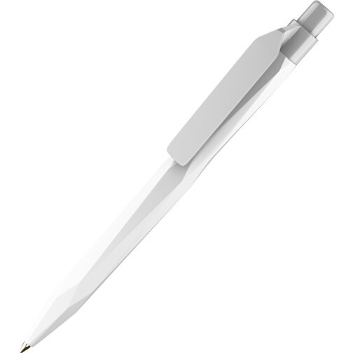 Prodir QS20 PMP-P Clip Flat Druckkugelschreiber , Prodir, weiss grau, Kunststoff, 14,10cm x 1,60cm (Länge x Breite), Bild 1