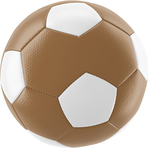 Fußball Platinum 30-Panel-Matchball - Individuell Bedruckt Und Handgenäht , erdbraun / weiß, PU, 4-lagig, , Bild 1