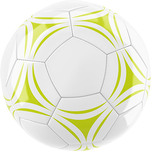 Fußball Gold 32-Panel-Promotionball - Individuell Bedruckt , weiß / hellgrün, PU/PVC, 3-lagig, , Bild 1