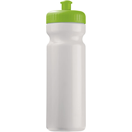 Sportflasche Classic 750ml , weiß / hellgrün, LDPE & PP, 24,80cm (Höhe), Bild 1