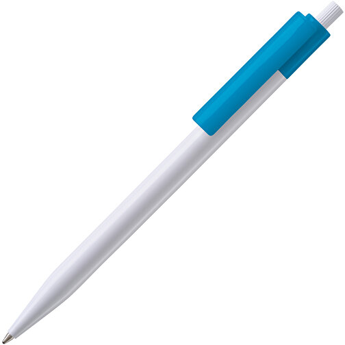 Kugelschreiber Kuma Hardcolour , weiß / hellblau, ABS, 14,50cm (Länge), Bild 1