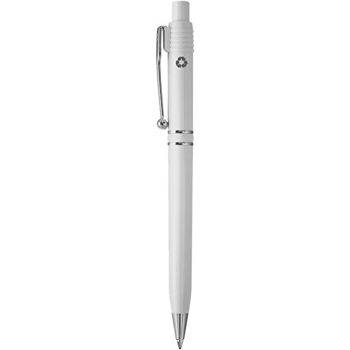 Kugelschreiber Raja Chrome Recycled Hardcolour , weiss, Recycled ABS, 14,00cm (Länge), Bild 1