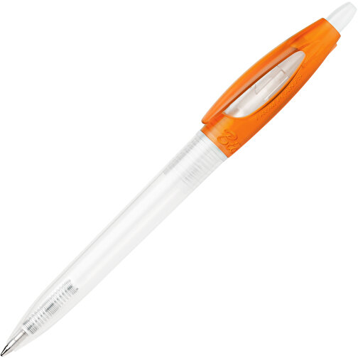 Kugelschreiber Bio-S! Clear Transparent , gefrostet orange, PLA, 13,80cm (Länge), Bild 1