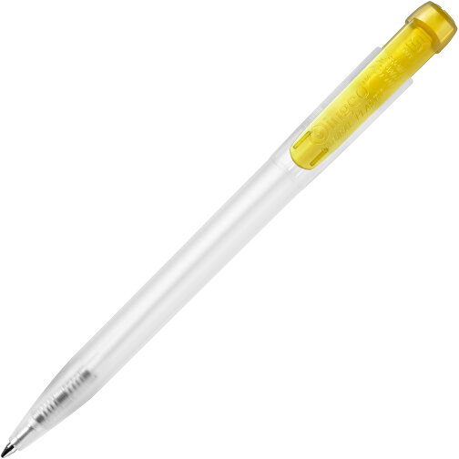 Kugelschreiber Ingeo TM Pen Clear Transparent , gefrostet gelb, PLA, 13,30cm (Länge), Bild 1