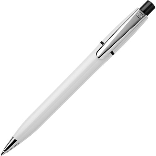 Kugelschreiber Semyr Chrome Hardcolour , weiss / schwarz, ABS & Metall, 13,70cm (Länge), Bild 1