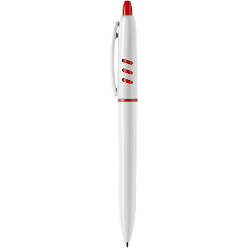 Kugelschreiber S30 Hardcolour , weiß / rot, ABS, 13,80cm (Höhe), Bild 1