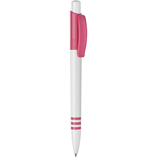 Kugelschreiber Tropic Hardcolour , weiß / rosé, ABS, 13,80cm (Höhe), Bild 1