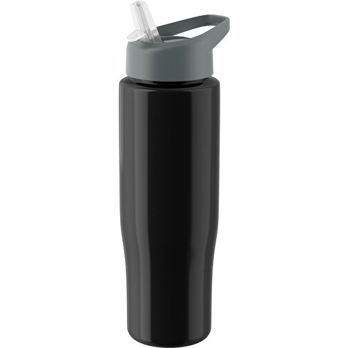 H2O Active® Tempo 700 Ml Sportflasche Mit Ausgussdeckel , schwarz / grau, PET-Kunststoff, PP-Kunststoff, 23,90cm (Höhe), Bild 1