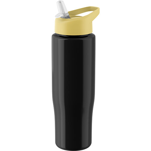 H2O Active® Tempo 700 Ml Sportflasche Mit Ausgussdeckel , schwarz / gelb, PET-Kunststoff, PP-Kunststoff, 23,90cm (Höhe), Bild 1