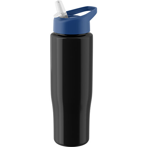 H2O Active® Tempo 700 Ml Sportflasche Mit Ausgussdeckel , schwarz / blau, PET-Kunststoff, PP-Kunststoff, 23,90cm (Höhe), Bild 1