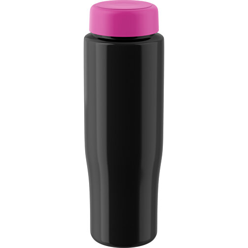 H2O Active® Tempo 700 Ml Sportflasche Mit Drehdeckel , schwarz / rosa, 30% PP-Kunststoff, 70% PET-Kunststoff, 22,00cm (Höhe), Bild 1