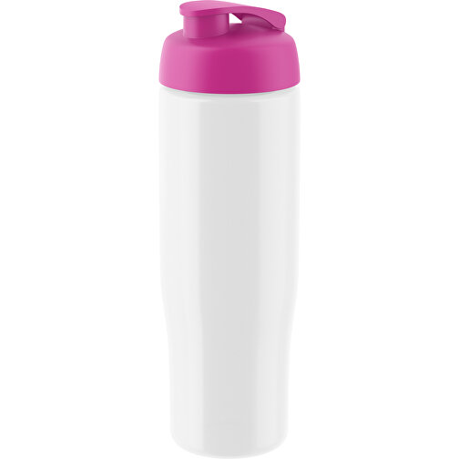H2O Active® Tempo 700 Ml Sportflasche Mit Klappdeckel , weiß / rosa, PET und PP-Kunststoff, 23,90cm (Höhe), Bild 1