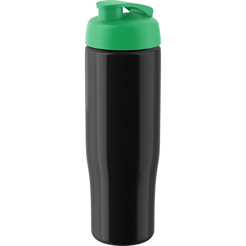 H2O Active® Tempo 700 Ml Sportflasche Mit Klappdeckel , schwarz / grün, PET und PP-Kunststoff, 23,90cm (Höhe), Bild 1