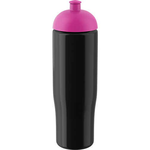 H2O Active® Tempo 700 Ml Sportflasche Mit Stülpdeckel , schwarz / rosa, PET und PP-Kunststoff, 23,90cm (Höhe), Bild 1